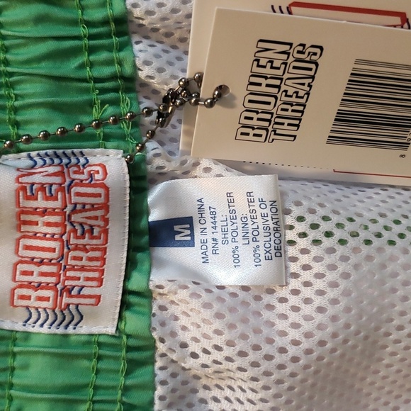 Broken Threads Rainbow Swirl Design Men's Swim Trunks - Picture 4 of 4